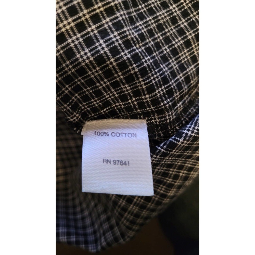 J. Jill Womens Size M Shirt Black White Gingham Plaid Button Up Top Blouse - Picture 6 of 7